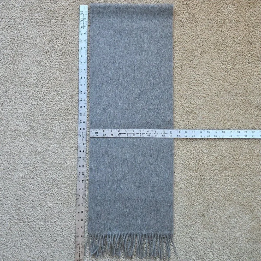 NWOT Grey Cashmere Fringed Scarf